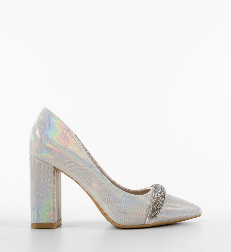 Pantofi Dama Albi Eleganți cu Toc | Stil Refined - imagine 4