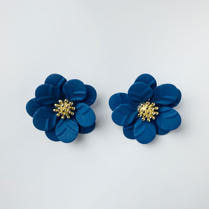 Cercei Floare Albastru Electric | Shopika Stil