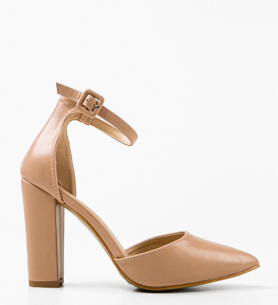 Pantofi Carina Bej cu toc elegant | Comfort & Stil - imagine 5