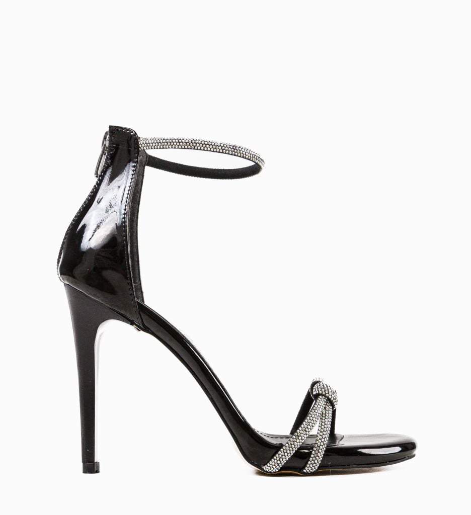 Sandale Myxan Negru cu Toc Elegante - imagine 6