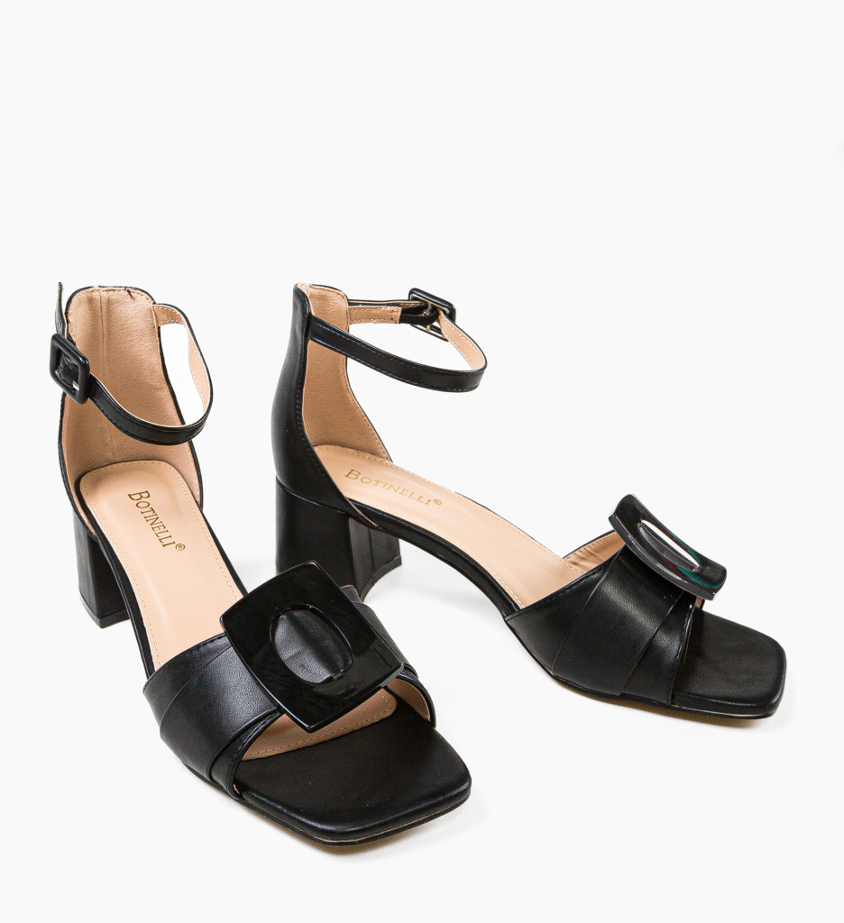 Sandale cu toc Pokazaha Negre | Eleganță și Stil - imagine 5