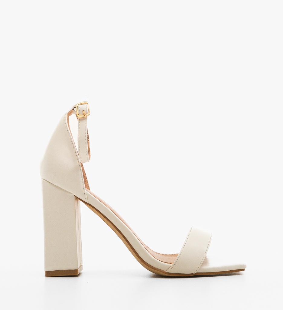 Sandale cu Toc Elodie Albe | Eleganță și Stil - imagine 3