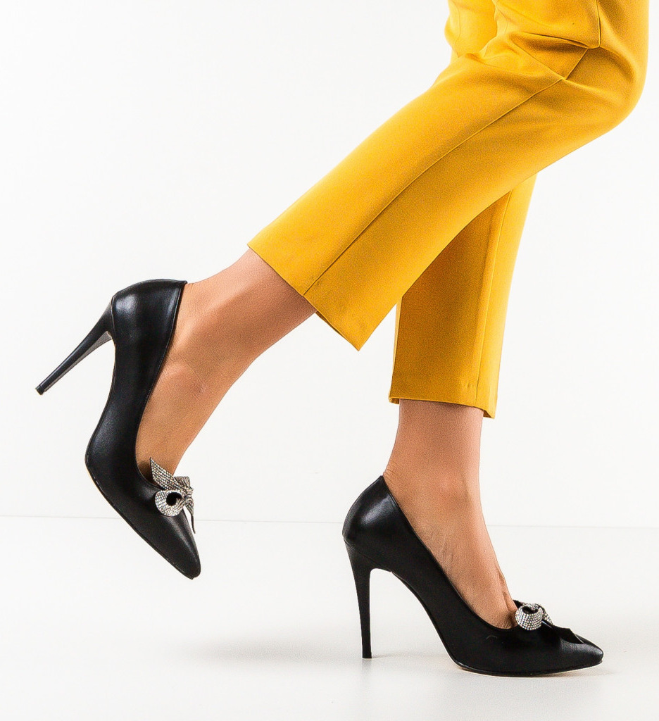 Pantofi cu Toc Fanse Negri | Eleganță Asigurată - imagine 3