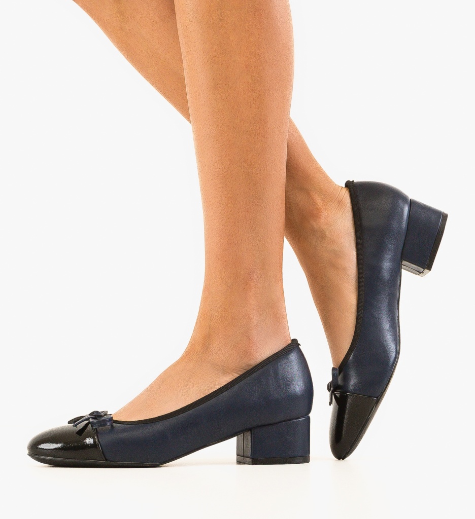 Pantofi Dama Onar Bleumarin cu Toc - Stil și Eleganță - imagine 3