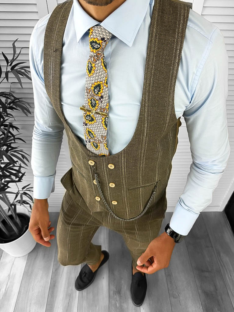 Compleu Barbati Elegant Vesta + Pantaloni Slim Fit - imagine 1