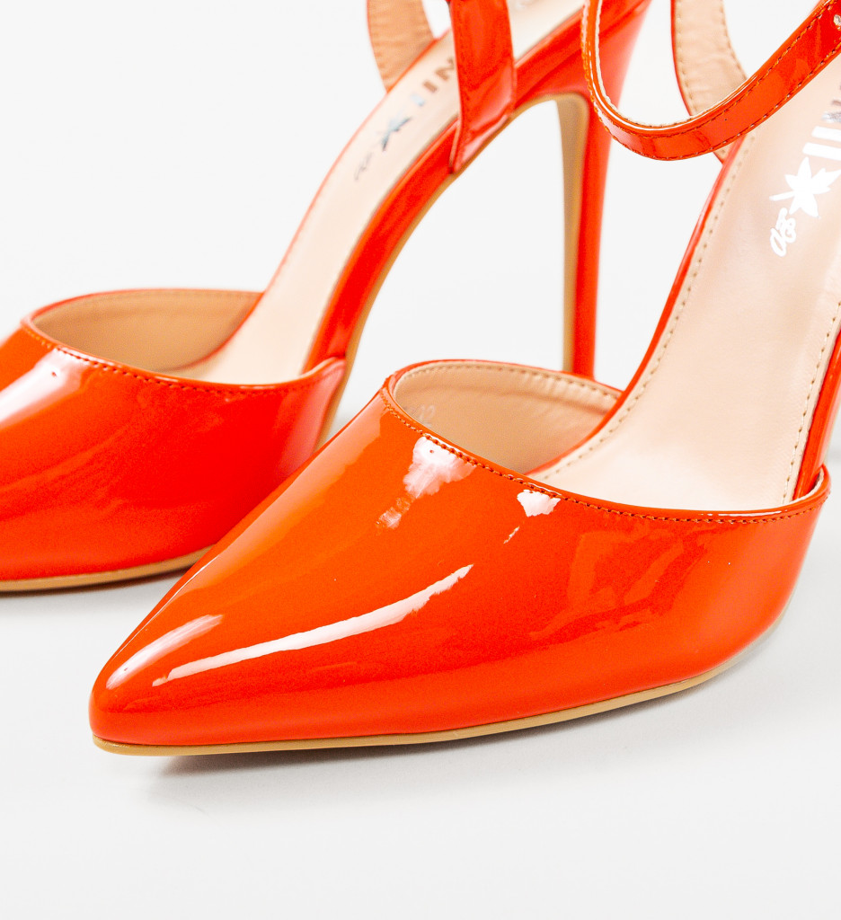 Pantofi cu toc Sambyal Portocalii - Eleganță Asigurată - imagine 7
