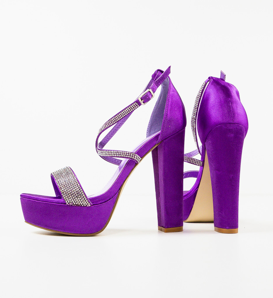 Sandale cu toc Taniqua Mov - Eleganță și Stil - imagine 6