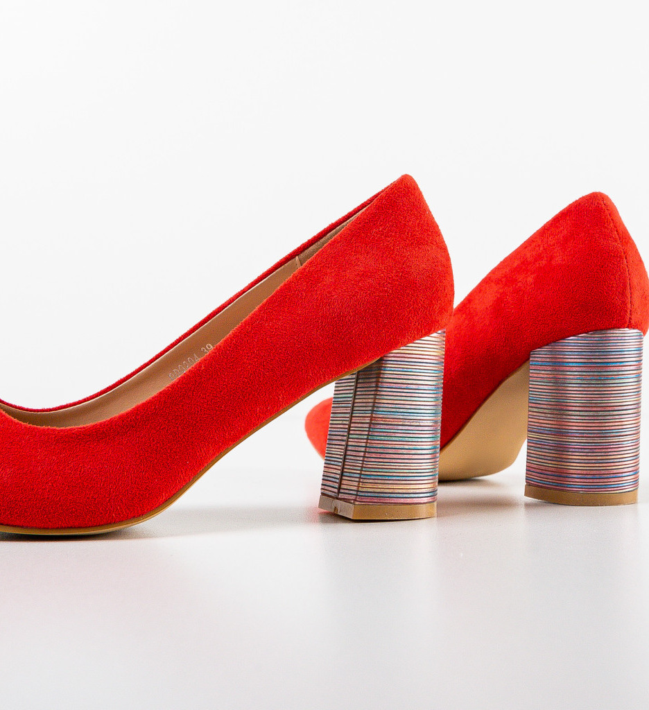 Pantofi Ferne Rosii cu Toc | Stil Elegant - imagine 5