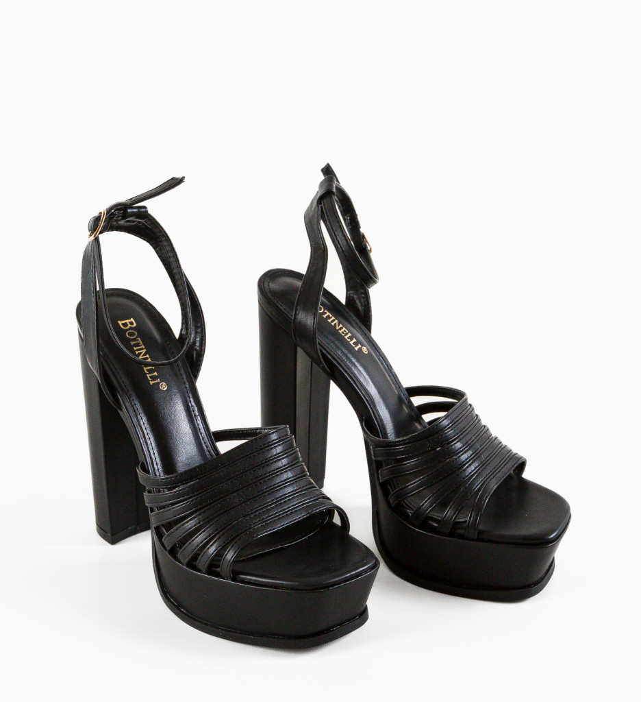 Sandale cu Toc Rattey Negre - Eleganță Absolută - imagine 5
