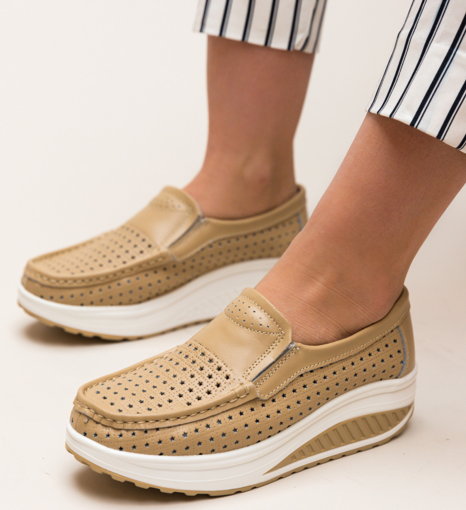 Pantofi Casual Bicaz Bej - Confort și Stil - imagine 2