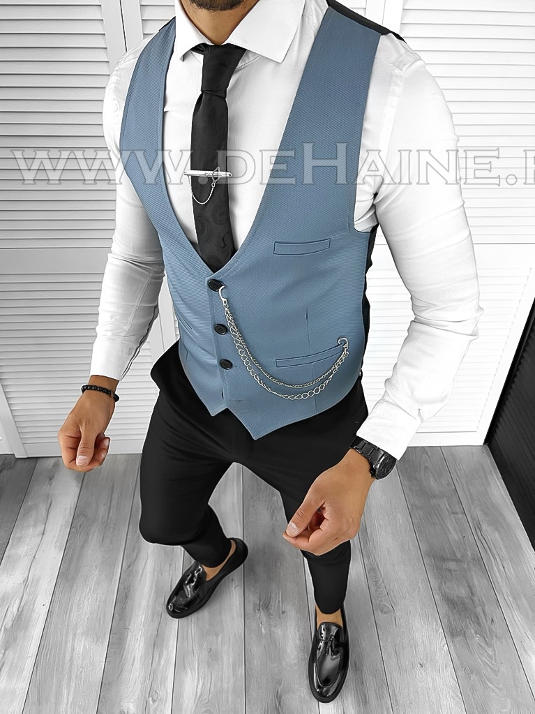 Vesta Eleganta Slim Fit Blue | Stil Impecabil