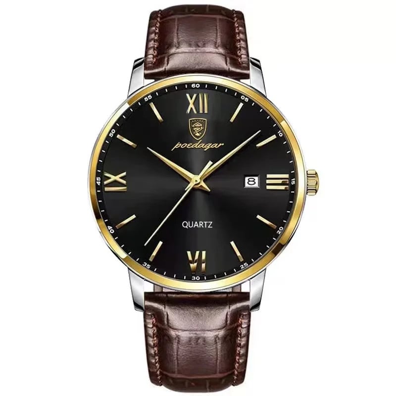 Ceas Barbatesc Poedagar Elegant, Curea Piele Naturala