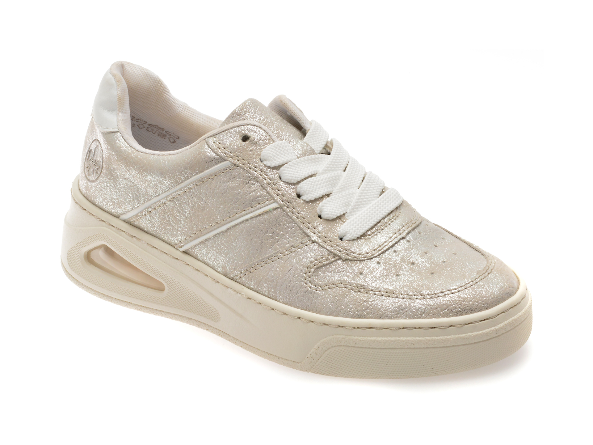 Rieker Pantofi Sport Argintii Piele Ecologica
