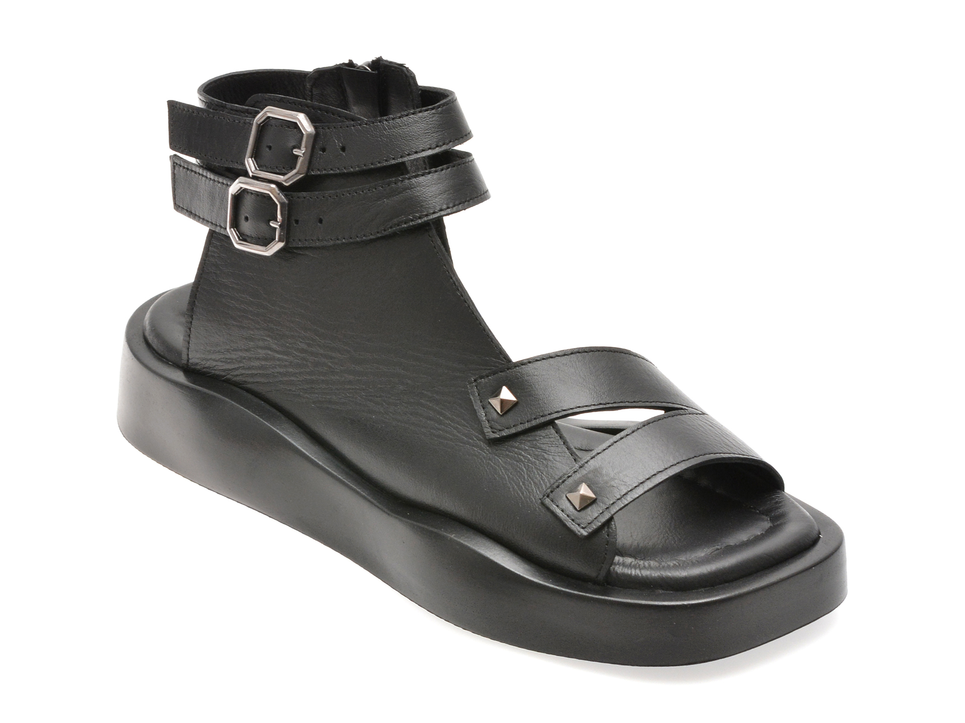 Sandale GRYXX negre din piele naturală