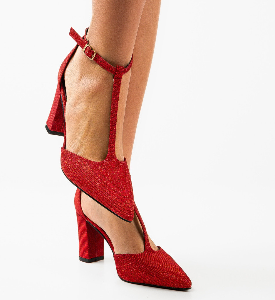 Pantofi Select Grena cu Toc Eleganți - imagine 3