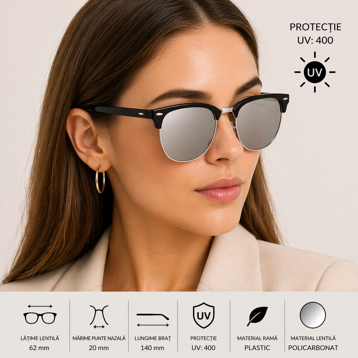 Ochelari de soare Picadili SG056 UV400 Negru - imagine 2