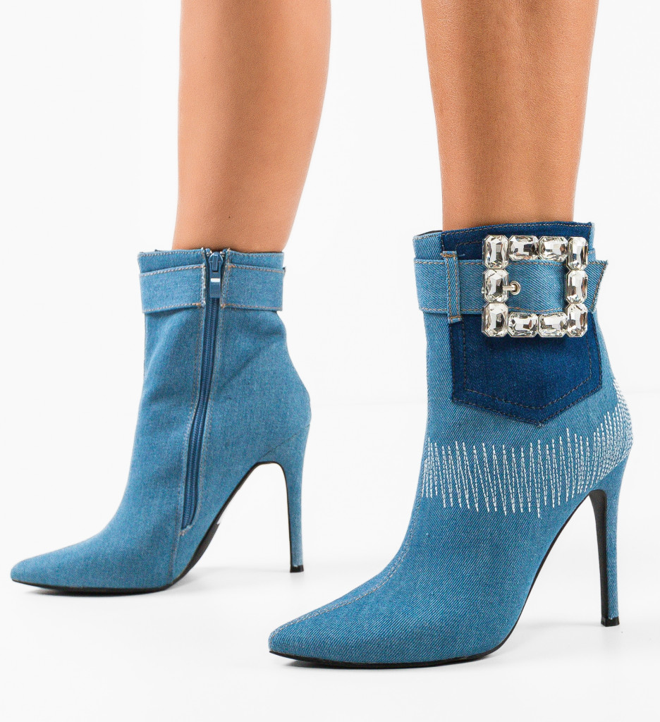 Botine Dama Santi Albastre - Eleganță și Stil - imagine 2