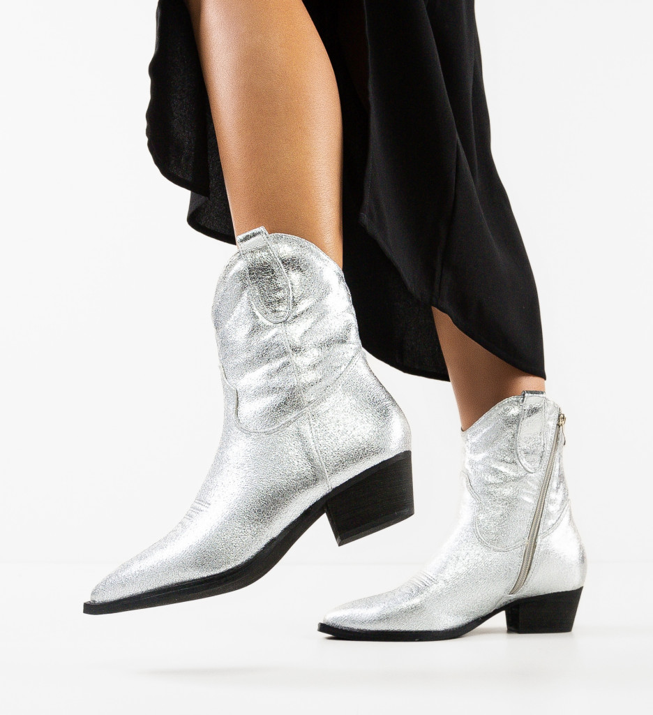 Botine Dama Lexz Argintii | Elegante - imagine 4