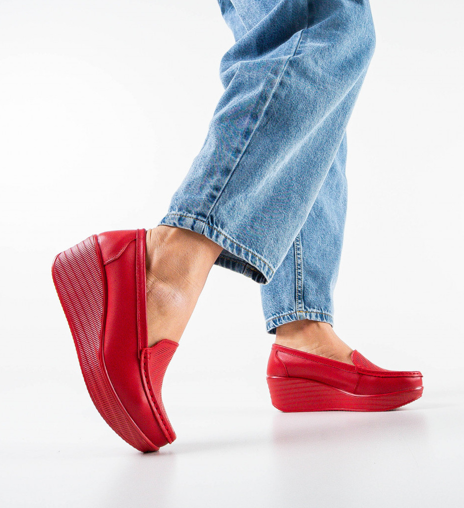 Pantofi Casual Rosii Ely - Stil și Confort - imagine 3