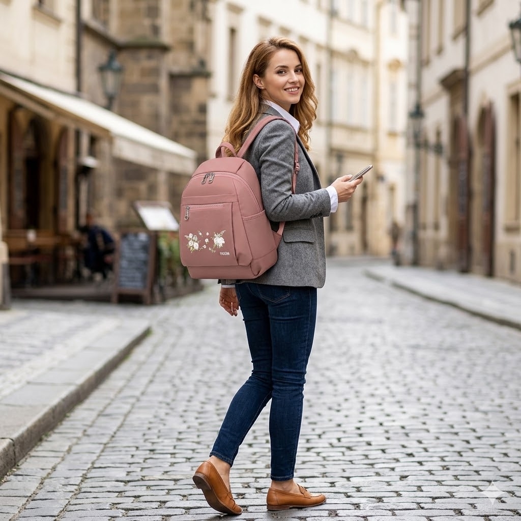 Rucsac Dama Delis Elowen Roz, Impermeabil - imagine 2
