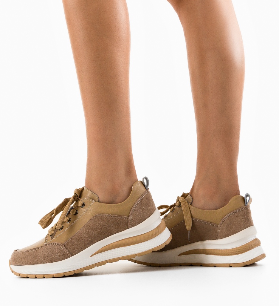 Sneakers Dama Likolas Bej | Stil Urban Confortabil - imagine 3