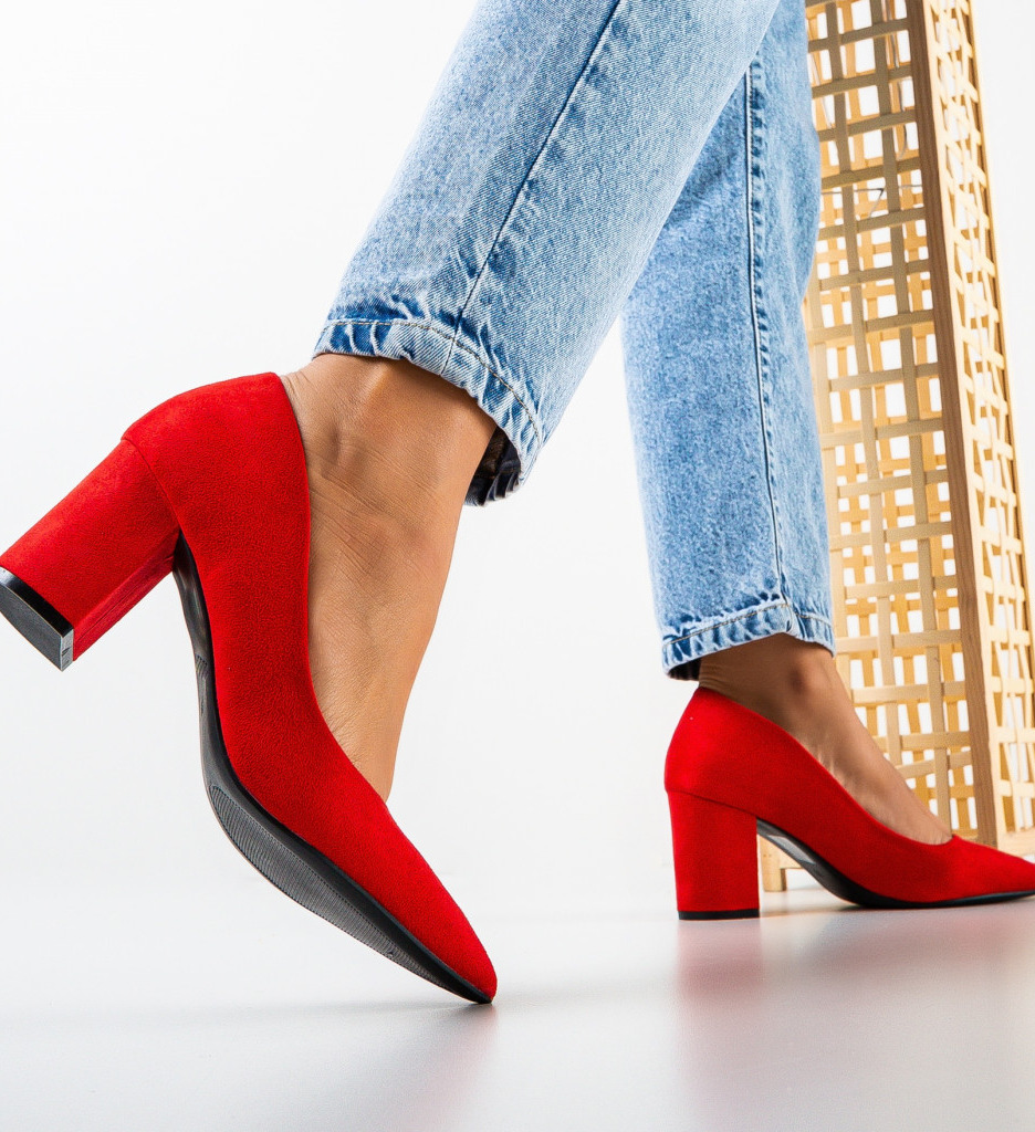 Pantofi Rosii cu Toc Simran | Stil și Eleganță - imagine 3