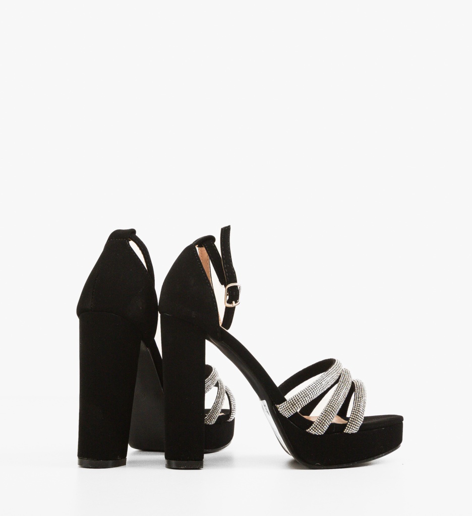 Sandale cu toc Avila Negre | Eleganță și Stil - imagine 4
