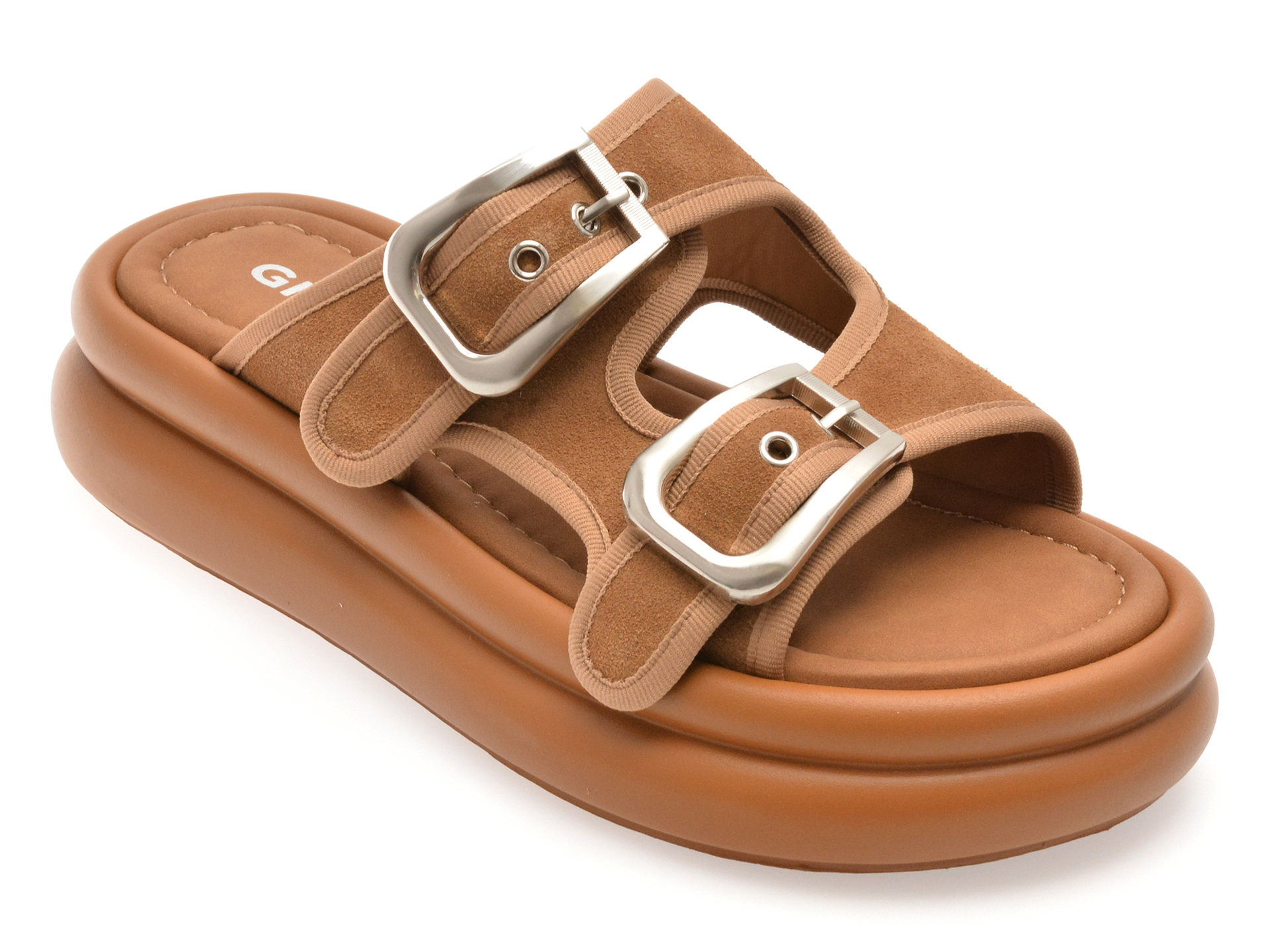 Papuci GRYXX Piele Întoarsă Maro | Confort