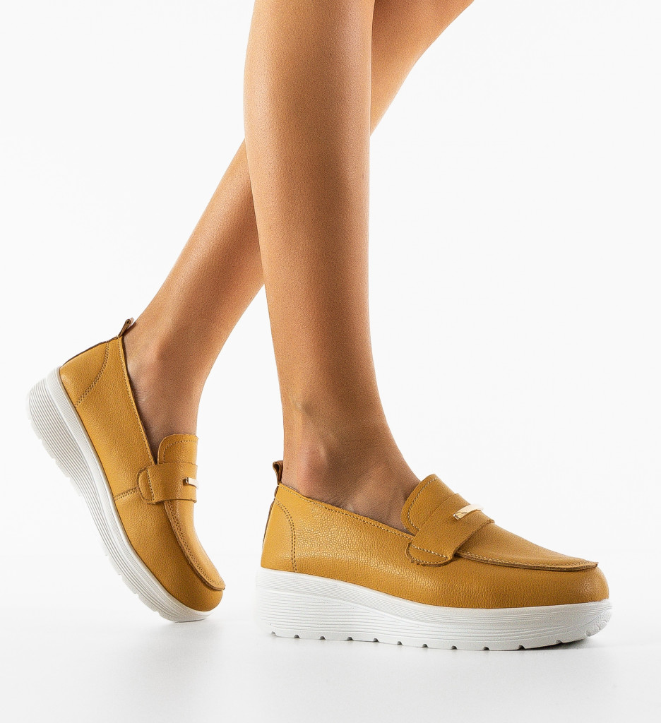 Pantofi Casual Vefra Galbeni | Stil și Confort - imagine 3