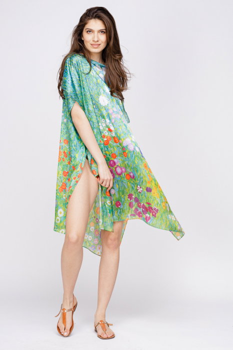 Poncho Rochie Plajă Mătase Monet | Shopika
