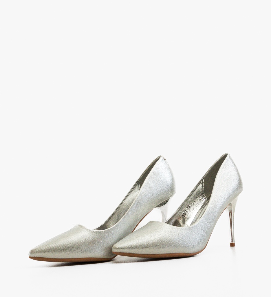 Pantofi Danube Argintii Eleganți - Stil Refined - imagine 3