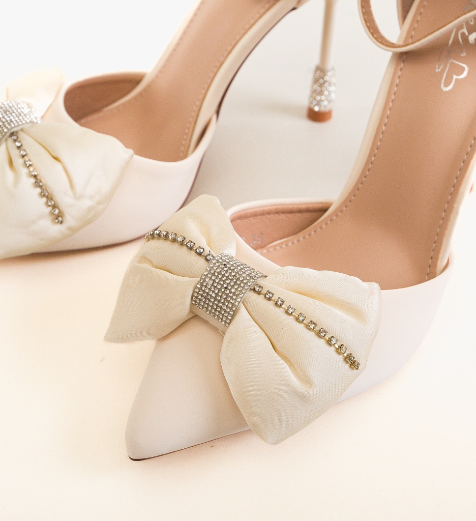 Pantofi Ghyuze Bej cu Toc Eleganți - imagine 2