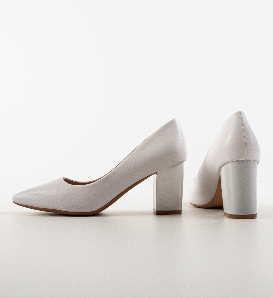 Pantofi cu Toc Mylkay Albi | Eleganță și Stil - imagine 8