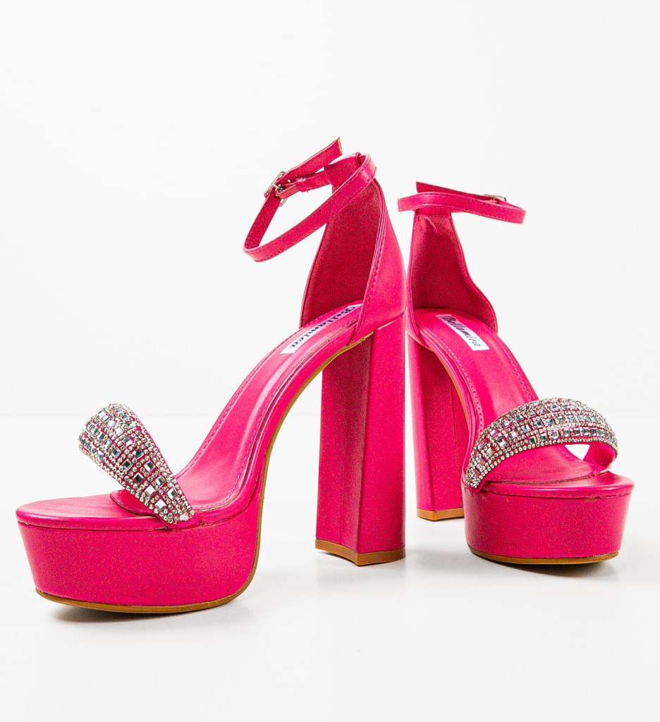 Sandale Toc Christel Fuchsia | Eleganță Vibrantă - imagine 5
