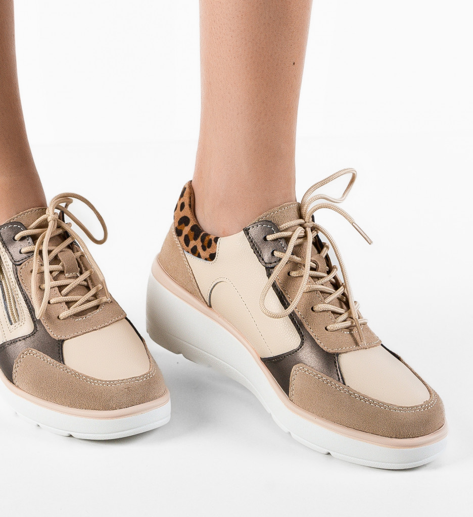 Sneakers Dama Nysa Bej | Confort și Stil Urban - imagine 2