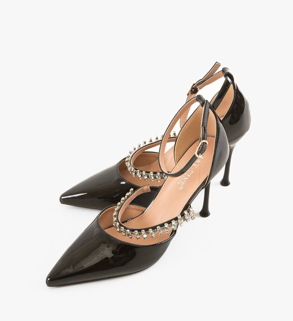 Pantofi Rhys Negri Eleganți cu Toc - imagine 5