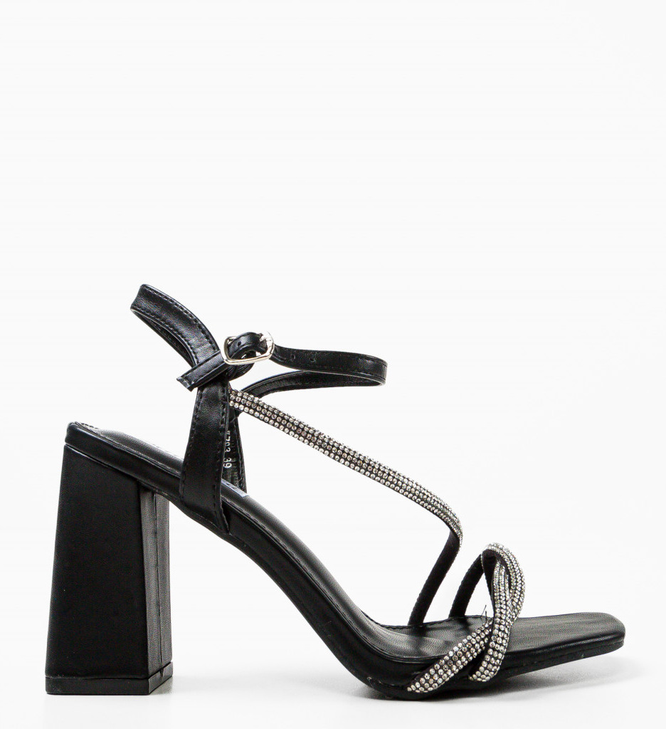 Sandale cu Toc Chaggit Negre - Eleganță și Stil - imagine 5