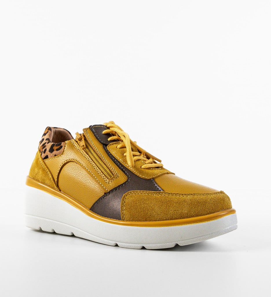 Sneakers Dama Nysa Galbeni - Confort & Stil - imagine 9