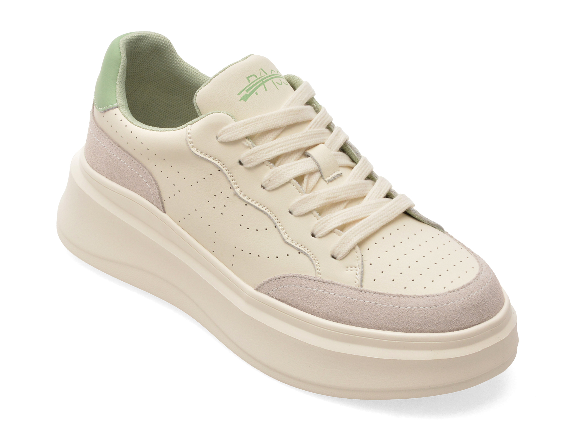 Pantofi PASS COLLECTION albi din piele naturală