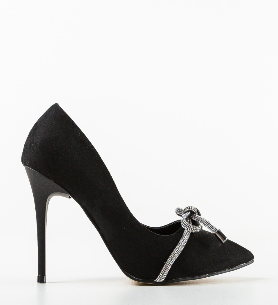 Pantofi Kroba Negri Eleganți cu Toc - imagine 4