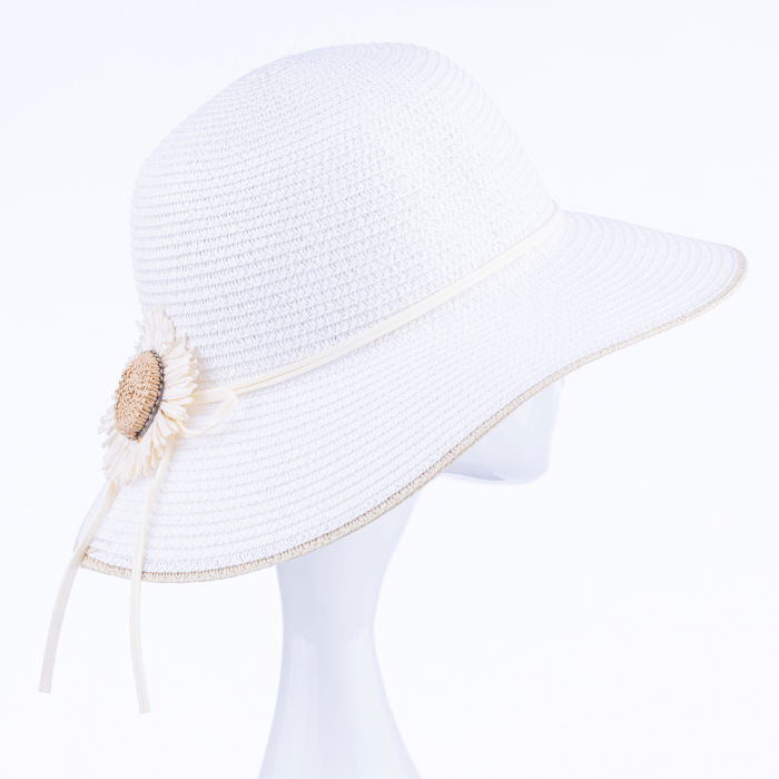 Pălărie Paie Margareta Albă Shopika | Eleganță Vară