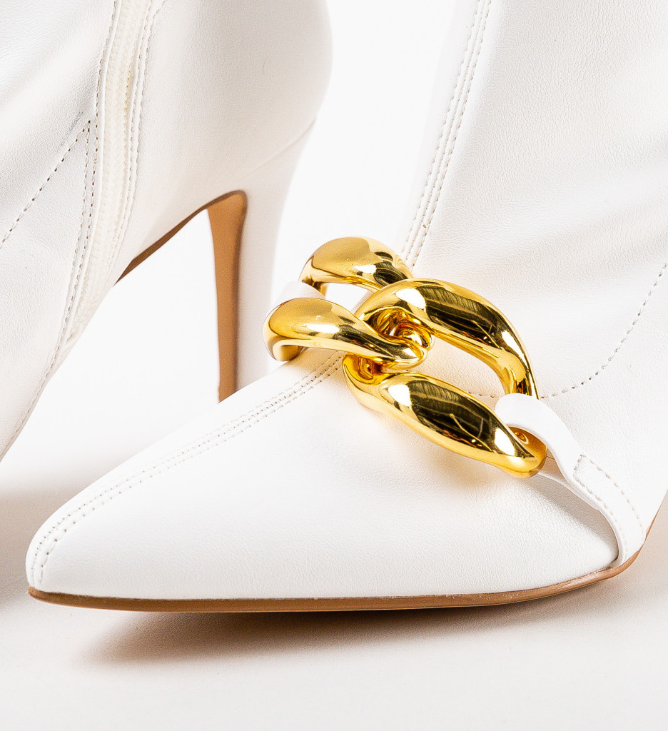 Botine Dama Albe Madison - Stil și Eleganță - imagine 5