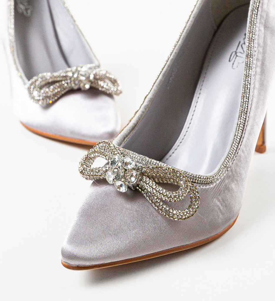 Pantofi cu Toc Reytar Gri - Eleganță Asigurată - imagine 6