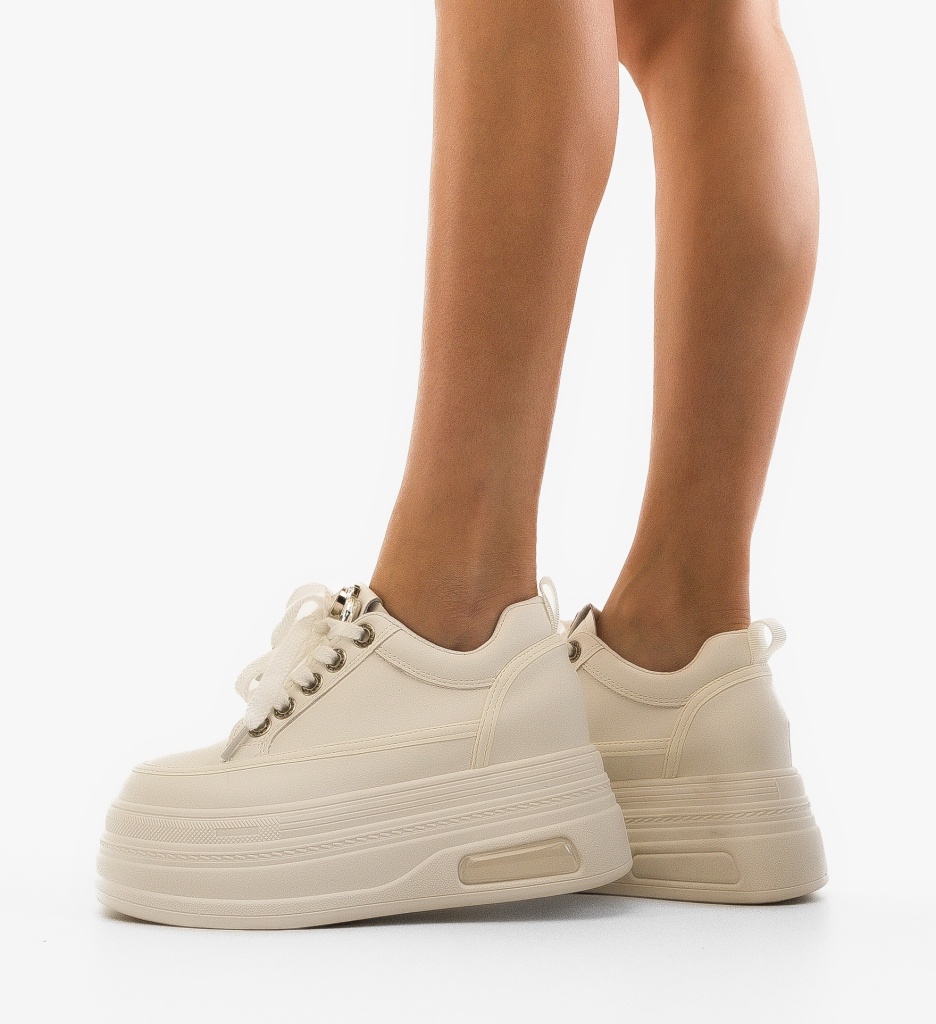 Sneakers Dama Sitre Albi - Confort și Stil - imagine 3