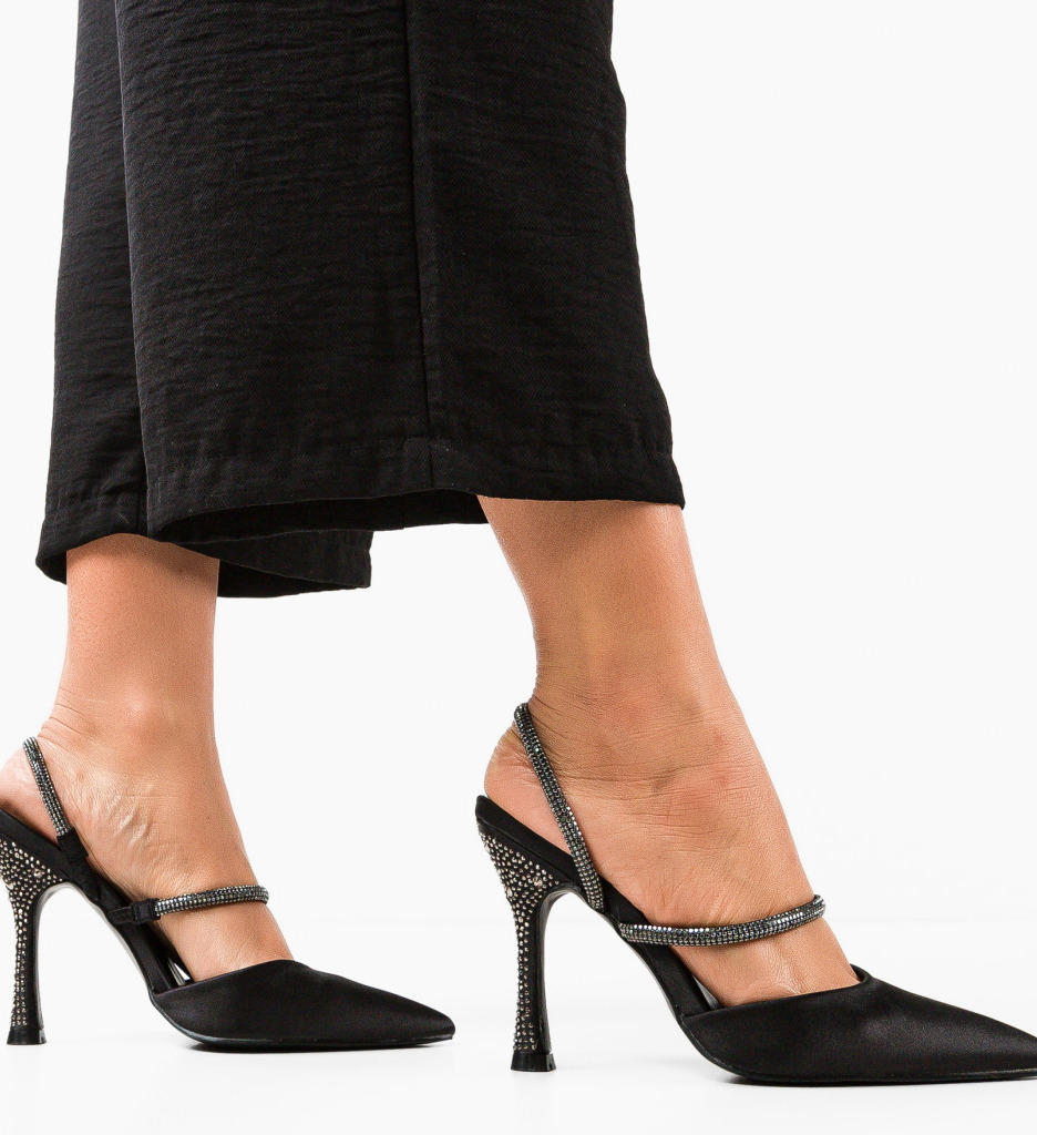 Pantofi dama Ilean Negri cu Toc Eleganți - imagine 2