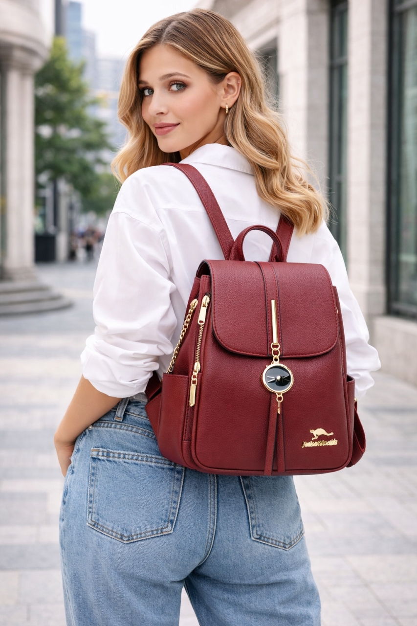 Rucsac Dama Delis Adelaide GT2199 Bordo Elegant - imagine 2