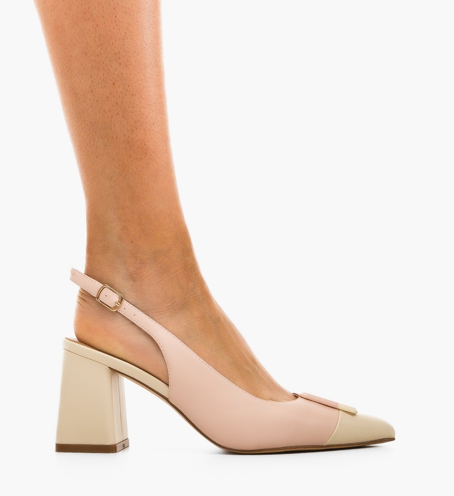 Pantofi Sandy Roz cu Toc Eleganți - imagine 2