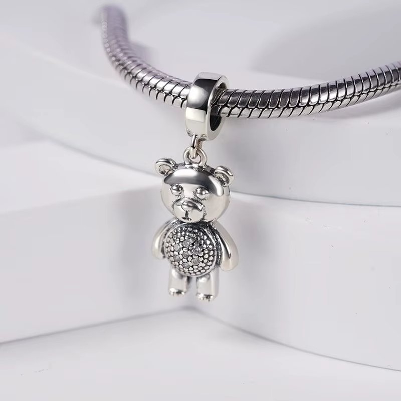 Charm Argint Ursulet Delis | Placat cu Rodiu - imagine 3
