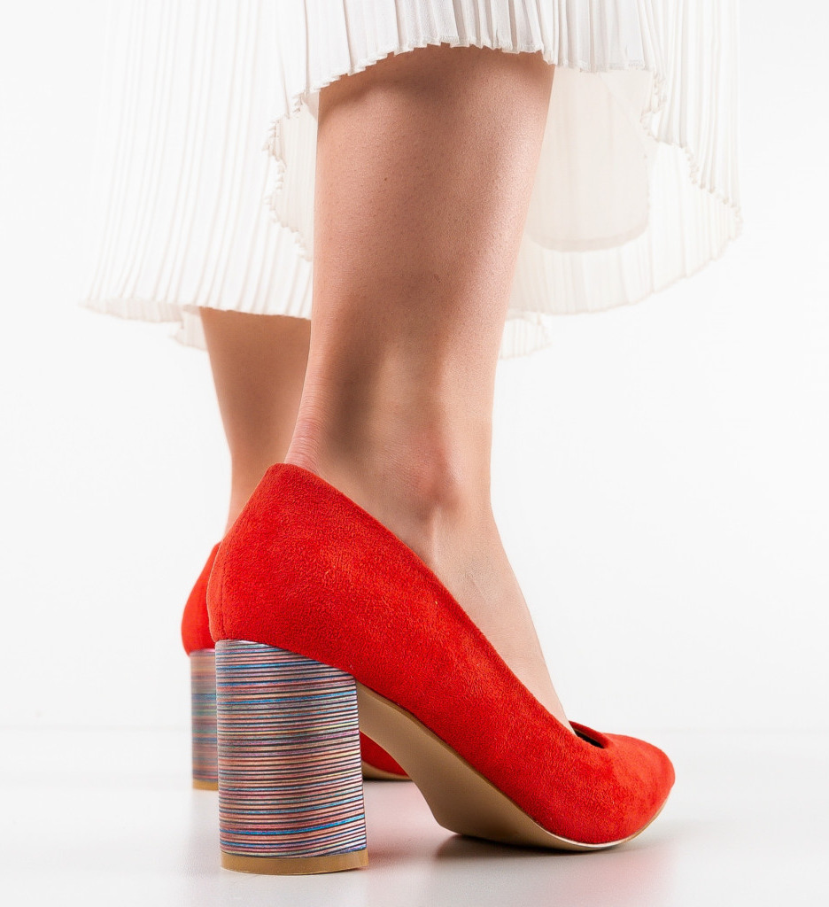 Pantofi Ferne Rosii cu Toc | Stil Elegant - imagine 3