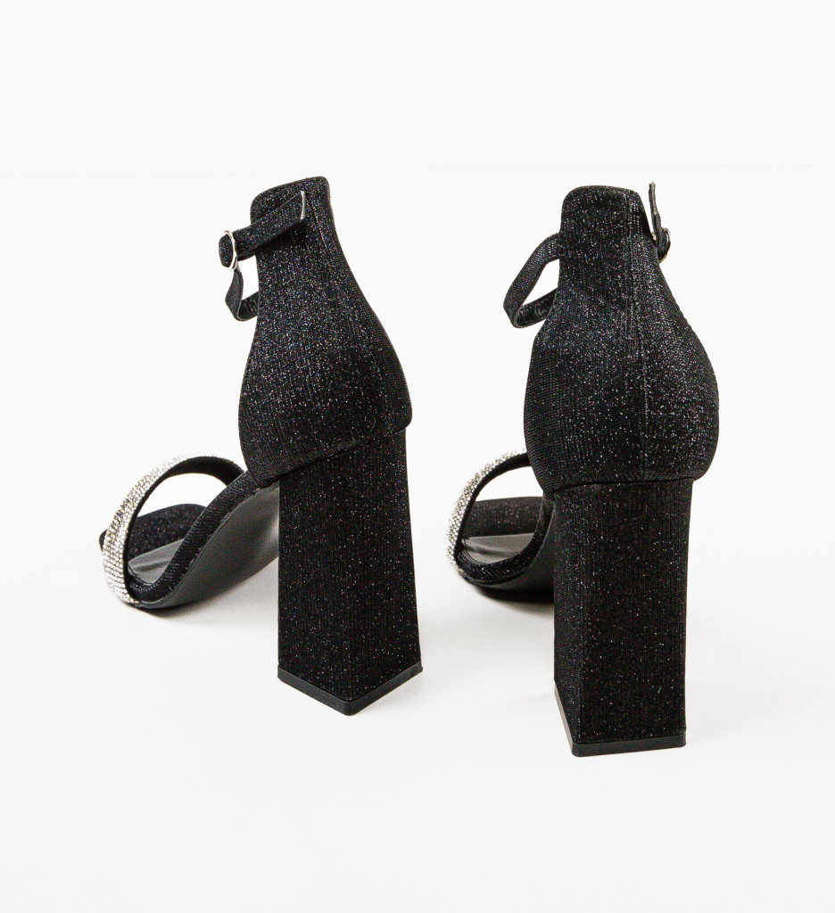 Sandale cu Toc Eligia Negre | Eleganță Asigurată - imagine 7